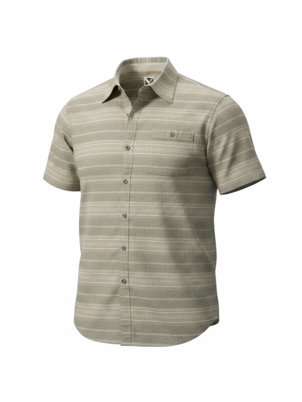 Voyager Gray Striped Shirt size large